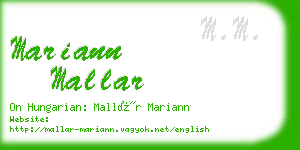 mariann mallar business card